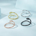 Classical Gold Plated 925 Silver Adjustable Snake Rings - Vintage Snake Jewelry for Women Hypoallergenic Adjustable Chain