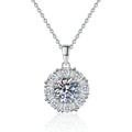 925 Sterling Silver 1Carat Moissanite Ladder Square Full Diamond Luxury Collarbone Chain Moissanite Necklace for Women