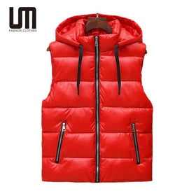 OEM Fashion Brand New Arrivals Winter Men Clothes Casual Sleeveless Jacket Vest Hooded Plus Size Waistcoat