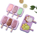 2/3/4 Cavity Cute Silicone Popsicle Molds Oval Cake Pop Mold Ice Cream Mold Popsicle DIY Maker with 50 Wooden Sticks