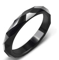 6T/10T Faceted Hematite Stone Rings for Women MenNon-magnetic Stone Hematite Rings That Absorb Negative Energy