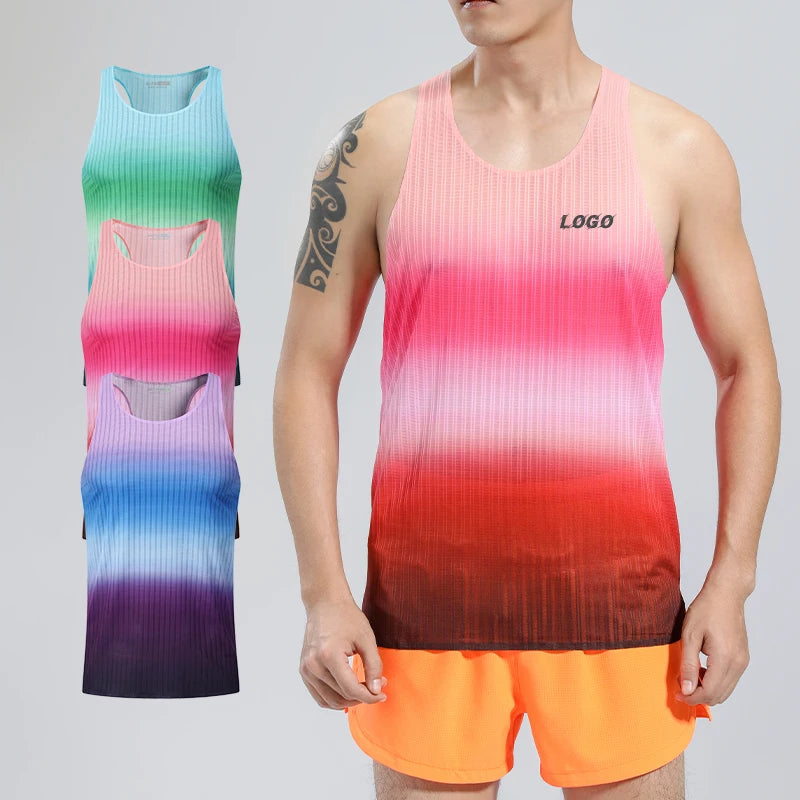 Breathable Sublimation Marathon Running Vest Quick Dry Custom Running Clothing tank Tops Singlet
