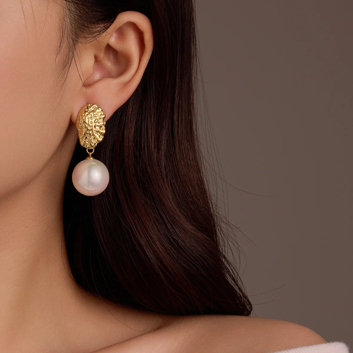 2025 18k Stainless Steel Gold Silver Plated Fashion Fine Studs Ripple Coral Texture Design Earring for Women