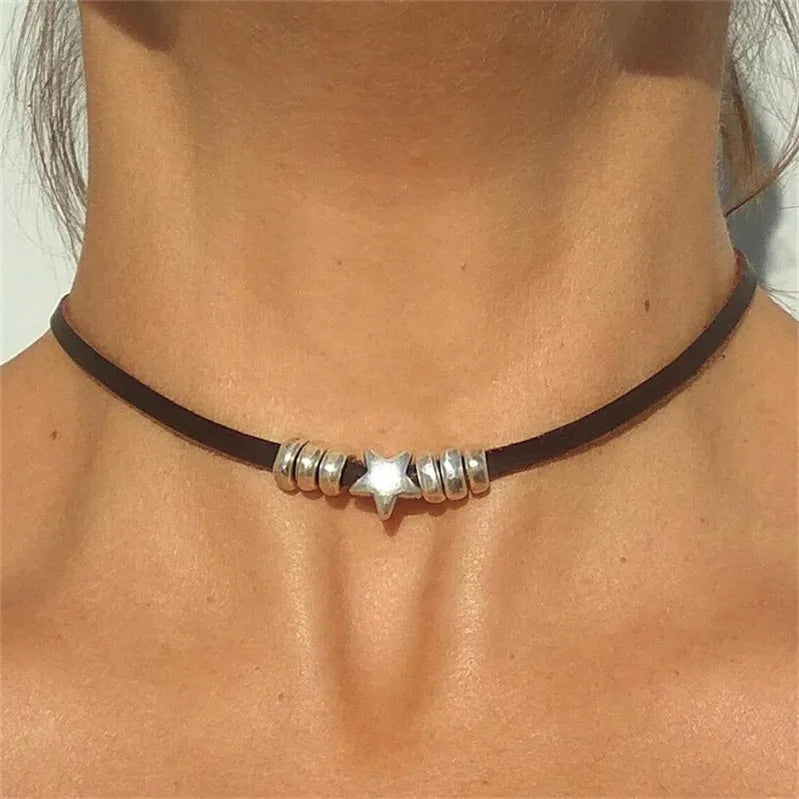 Bohemia Alloy Geometric Bead Star Pendant Wedding Engagement Beach Necklace for Women
