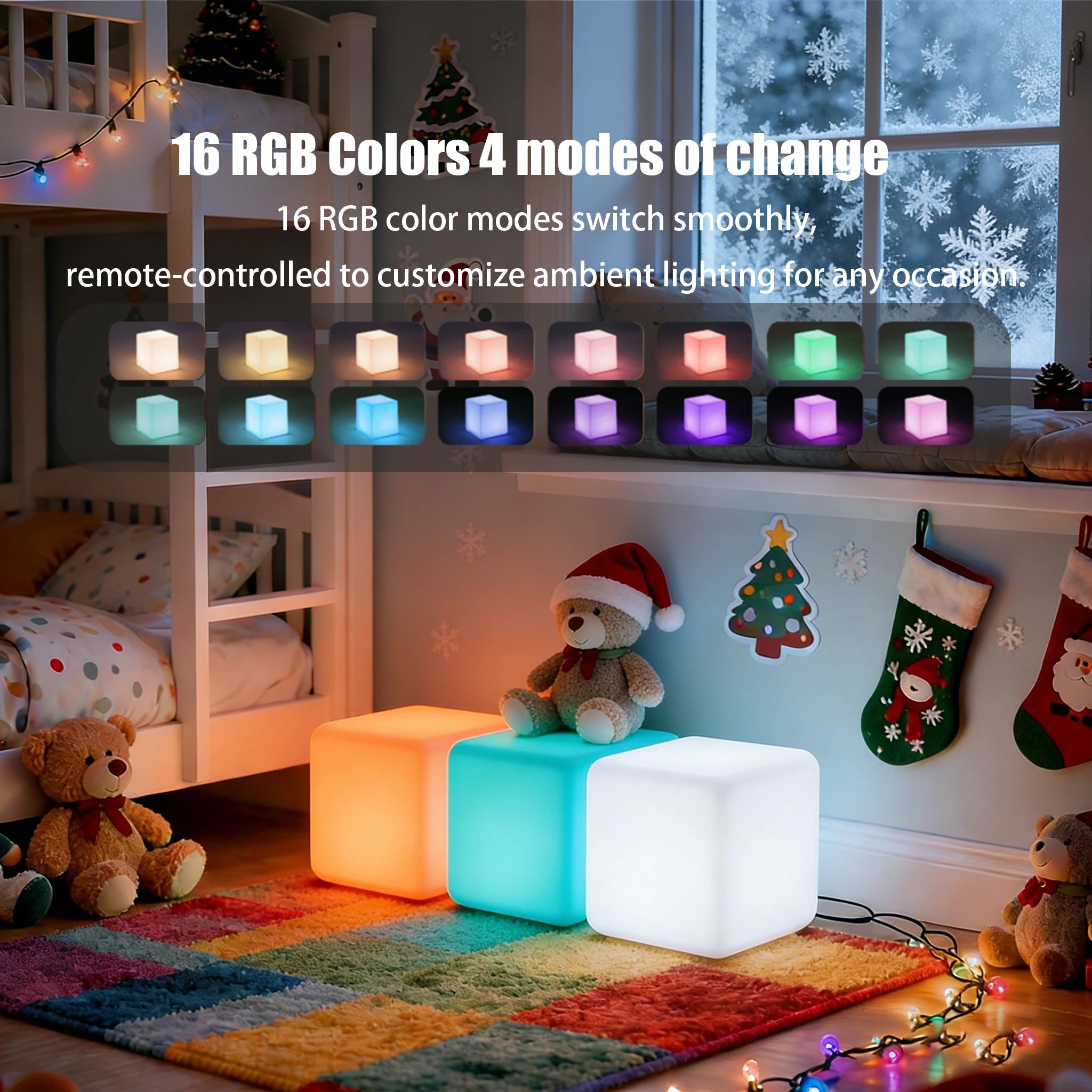 Modern LED Light Cube Table and Chair Set Outdoor Dining for Bars Hotels and Halls Made of Plastic