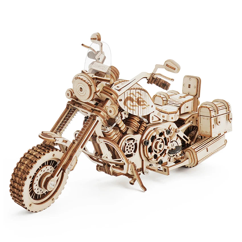 CPC Certificated Robotime Rokr US Warehouse Assemble Toys LK504 Cruiser Motorcycle 3D Wooden Puzzle for Adults
