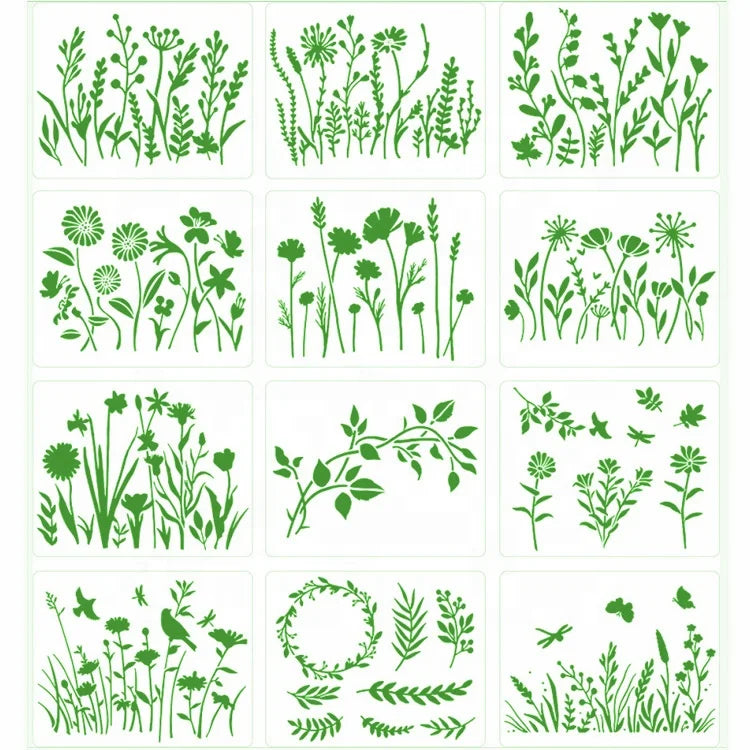 Stencils for Drawing Flowers Sunflower/Daisy/Tulip/ Wildflower Stencil Set