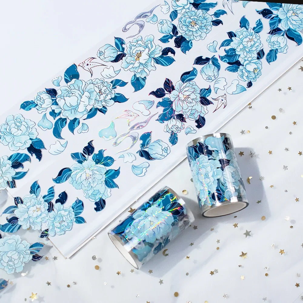 Custom Clear Flower PET Sticker for Journaling Scrapbooking Advanced Craft PET Stickers Wide Washi PET Tapes
