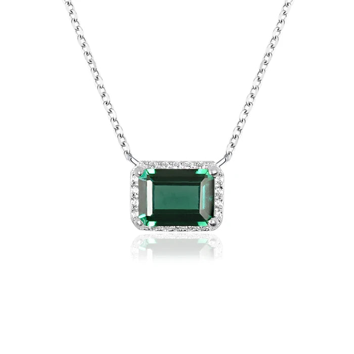 1ct Emerald Loose Gemstone 925 Sterling Silver Jewelry Necklaces Pendant