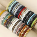 Cross-border European and American 8mm Beaded Natural Stone Bracelet Crystal Agate Couple Bracelet Jewelry Wholesale