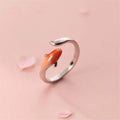 SC Hot Sale Chinese Open Flower Lotus Rings Simple Silver Fish Rings Fashion Lucky Koi Rings for Girls