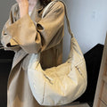Casual High Capacity Crossbody Hobos Bags for Women Commuter Nylon College Girls Shoulder Bag Simple Solid Color Female Tote MegaBDM