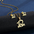12 Style Mother's Day Letter Love Mom Pendant 18k Gold Plated Stainless Steel love Mama Necklace Set Wholesale Jewelry for Women
