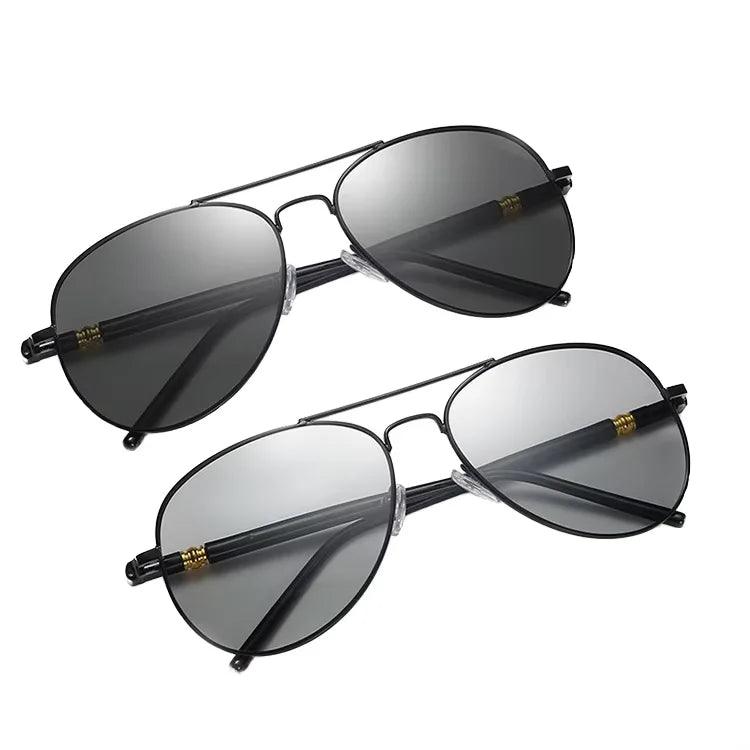 Wholesale Fashion Chameleon Polarized Pilot Sun Glasses UV400 Anti-glare Driving Photochromic Sunglasses for Men Women