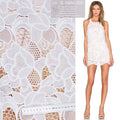 2023 Beautiful Floral White Cutwork Embroidery Eyelash Lace Fabric 125CM Width for Women Wedding Dress Spring/Summer