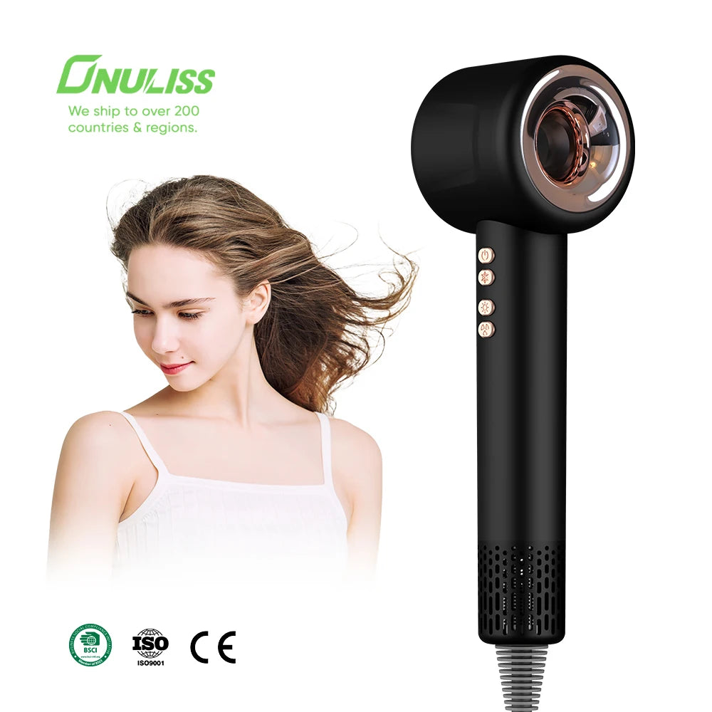 Dongguan Professional Salon Hair Blower Dryer Set High-Speed Negative Ionic Travel Hair Drier with Diffuser Nozzle