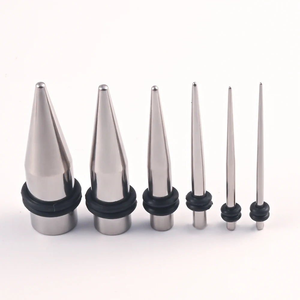Evorte Children's Wedding 6-25mm 316L Stainless Steel Spiral Tapers Ear Plugs Tunnels Ear Expander Gauges Stretcher Kits