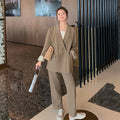 Boutique Wholesale 2026 Autumn Light Luxury Long Coat Slimming High Wide Leg Pants Women's Set