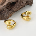 Maiou Statement Stainless Steel 18k Gold Waterdrop Chunky Ring for Women Jewelry