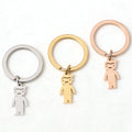 New Stock Boys Girls Keychains Custom Logo Key Chain Stainless Steel 18K Gold Plated Sublimation Key Tags
