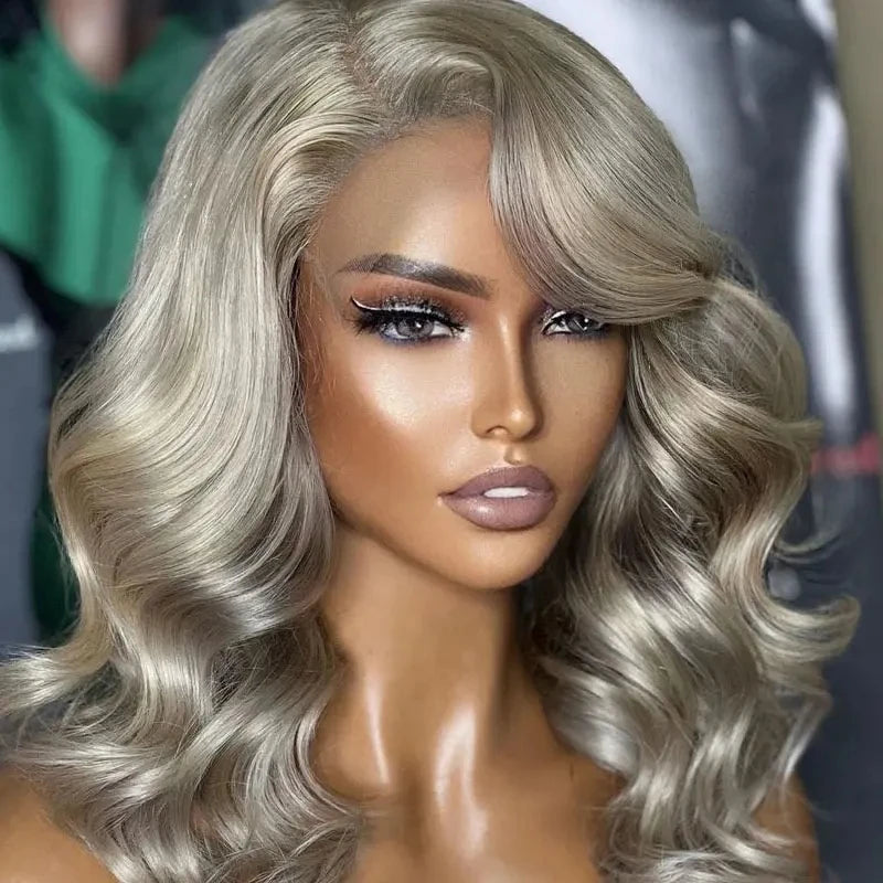 Cute Style Double Drawn Dark Free Color Remy Young Donor Human Hair hd Lace Frontal Human Hair Wigs With Bang