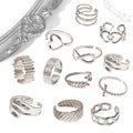 Wholesale 50 Models Waterproof Stainless Steel Rings With 18K Silver Plated Open Adjustable Ring for Women Girls