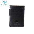 Factory Price Custom Luxury Double Color Genuine Leather RFID Blocking 3 Fold Slim Wallet Cardholder For Men