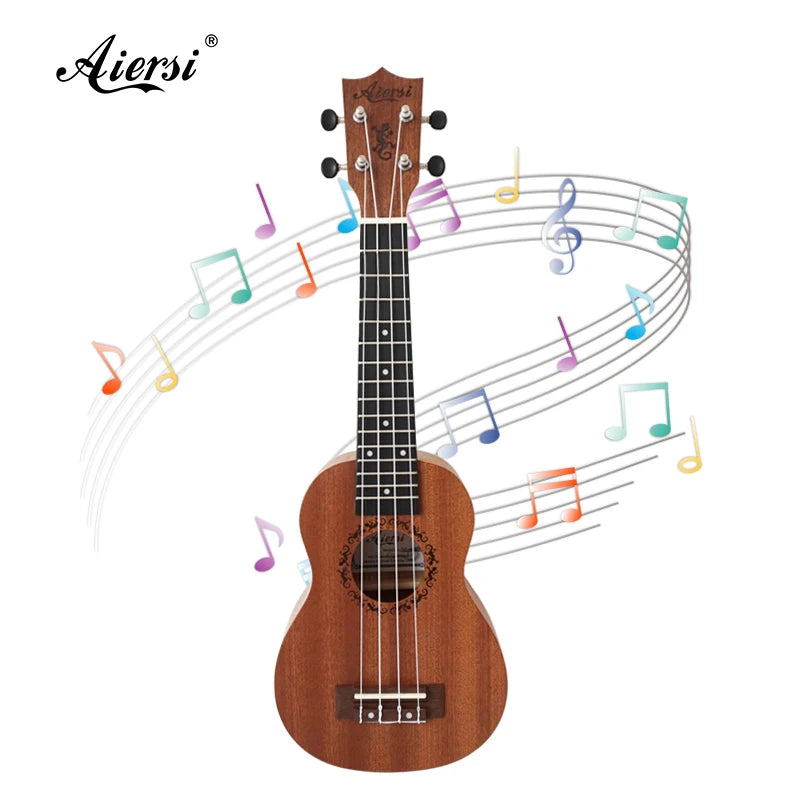 Cheap Price Aiersi Brand 21 Inch soprano Ukulele Chord Practice Mahogany Small Guitar for Sale Musical Instruments String Guitar