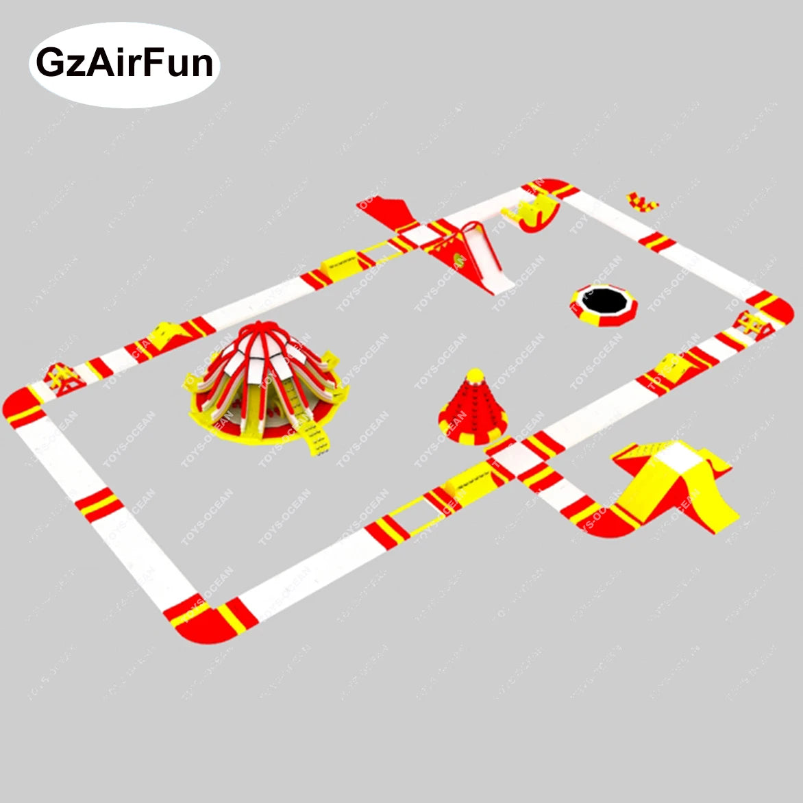 Factory Custom Commercial Outdoor Trampoline Kids Inflatable Water Park Adult Inflatable Water Obstacle Course Water Game