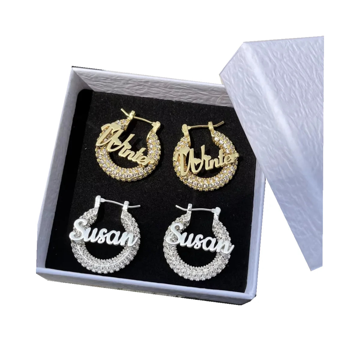 QIUHAN Mini Hoop 22mm Earring Shiny Stainless Steel for Kids Custom Nameplate Bling Earrings