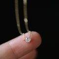 Factory Price Simple Style 14K Gold Plated Over 925 Sterling Silver Zircon Necklace