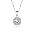 6.5mm 1ct Princess Cut Moissanite Pendant Women Jewelry 925 Sterling Silver Rose Gold Necklace