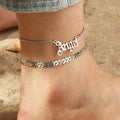 HOVANCI Anklet Jewelry 5 Bohemian Cuban Leaf Top Selling Letter Angel Ladies Anklets Bracelet Sets Women