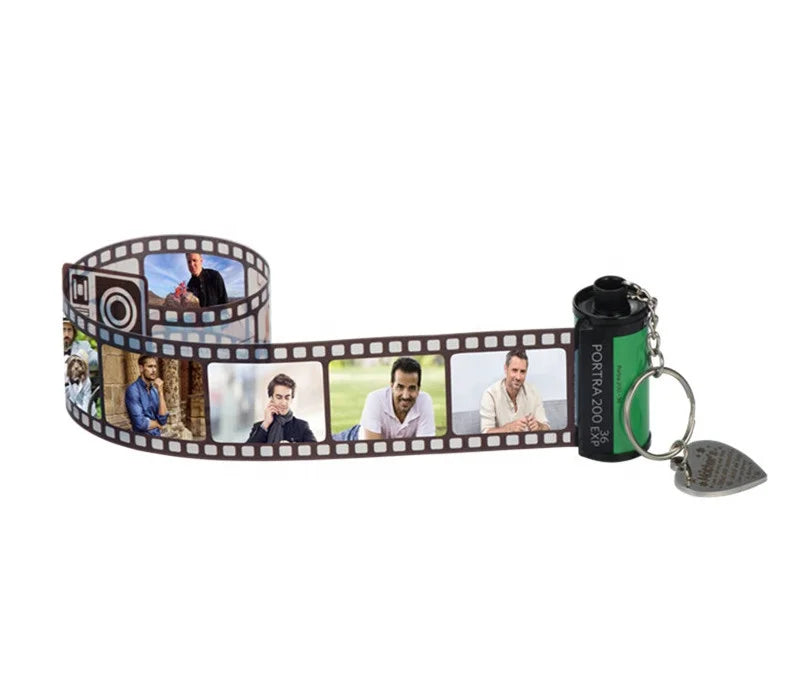 Customized Round Keychain Instax Camera Film Roll Keychain As Fathers Day Gifts