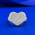 Jewelry Wholesaler 925 Sterling Silver PavÃ© Set Cubic Zirconia Heart Ring