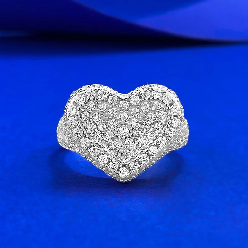 Jewelry Wholesaler 925 Sterling Silver PavÃ© Set Cubic Zirconia Heart Ring