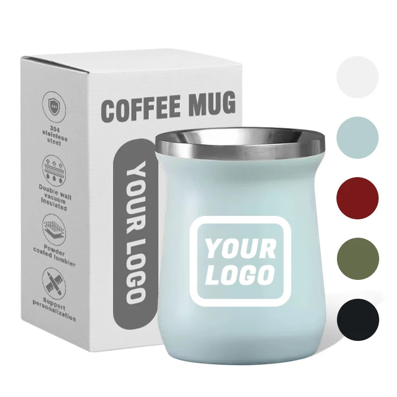 Logo Custom Coffee Mug  240ml Hammer Paint Double Walled 304 Stainless Steel Vacuum Car Tea Water Cup Colors Outdoor