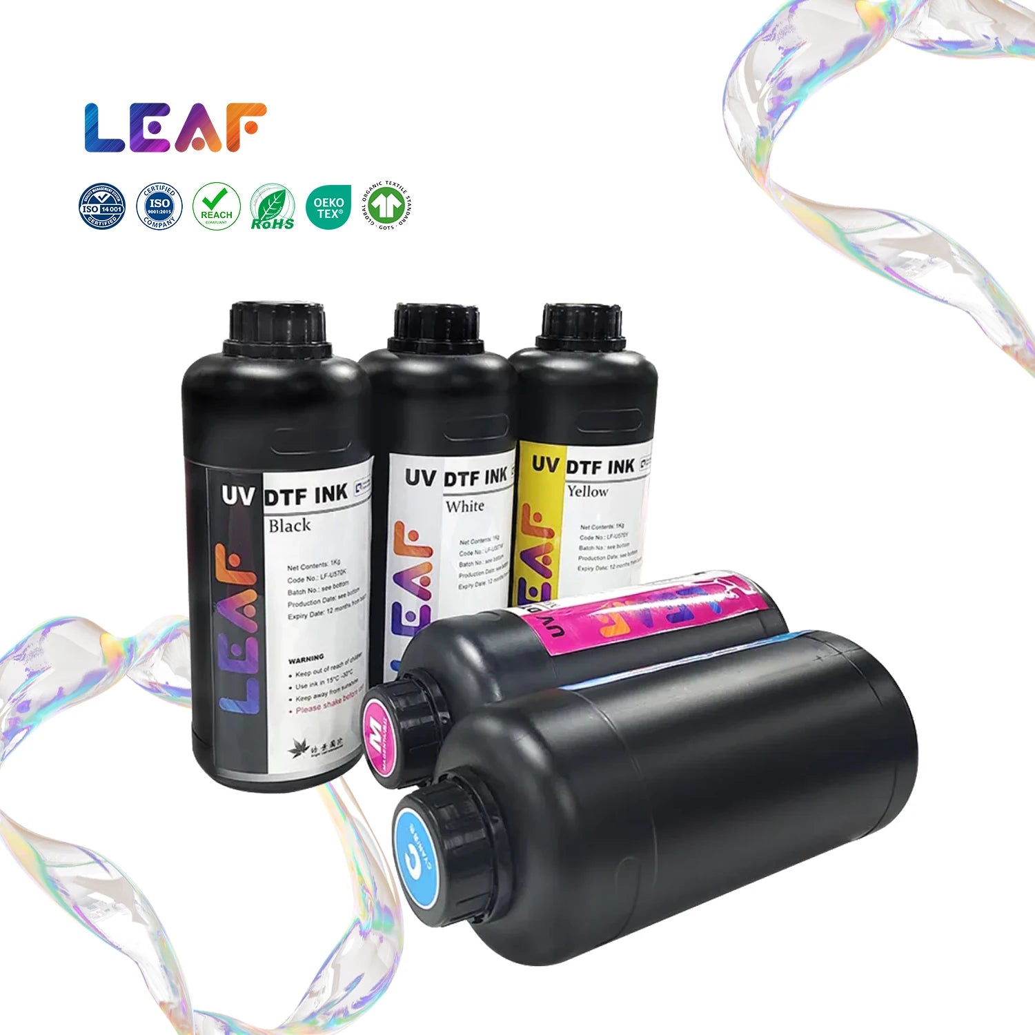 LEAF 1kg Beautiful Colourful UV Dye Pigment Ink for Digital Printers High Quality Result 1000ml DTF Ink Compatible