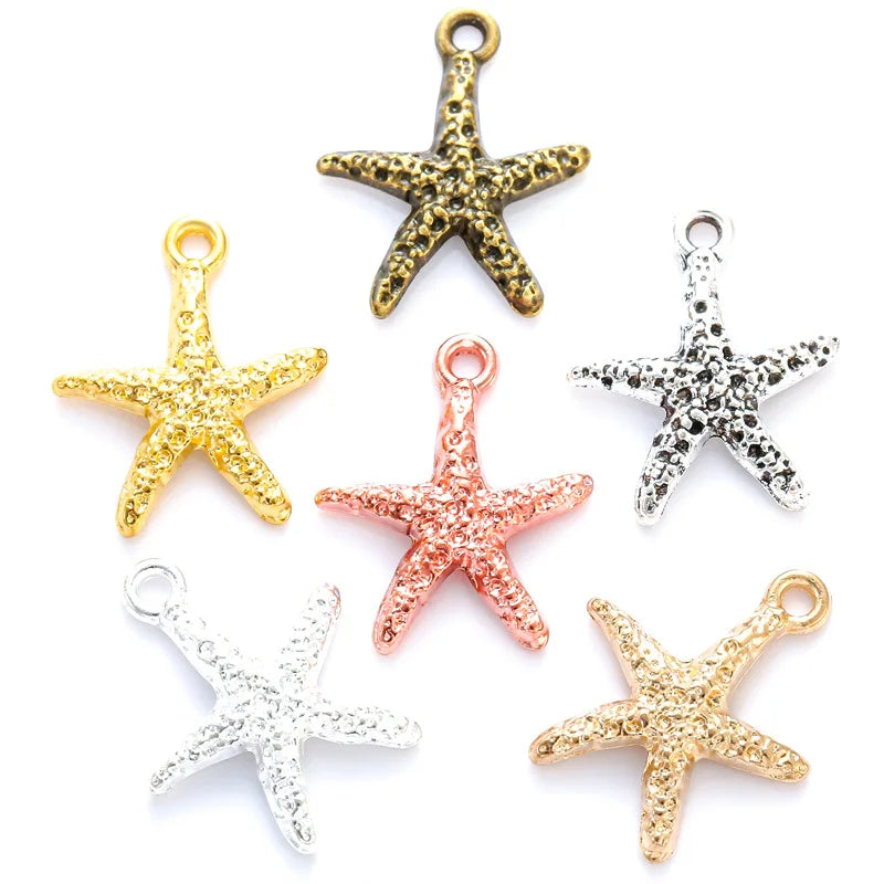 AA00258 Colorful Beach Style Starfish Shape Charms Pendant for DIY Bracelet Necklace Jewelry Accessory DIY Craft