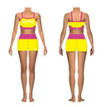 Yellow Activewear Dance Studio Team logo Cheer Warm up Sets Dance Crop Top Practice Wear