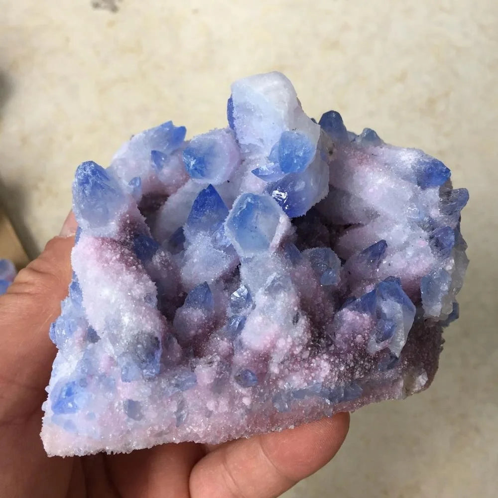Wholesale Quartz Cluster Natural Quartz Crystal Blue Angel Aura Colorful Cluster Specimens  for Healing