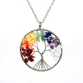 Wholesale Natural Crystals Gravel Stone Necklace Tree of Life Crystal Pendant Necklace for Women