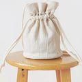 Factory Directly Sale Women Bottom Linen Storage Bag Cotton Drawstring Bag Crossbody Bag Recyclable for Earphones Mobile Phones