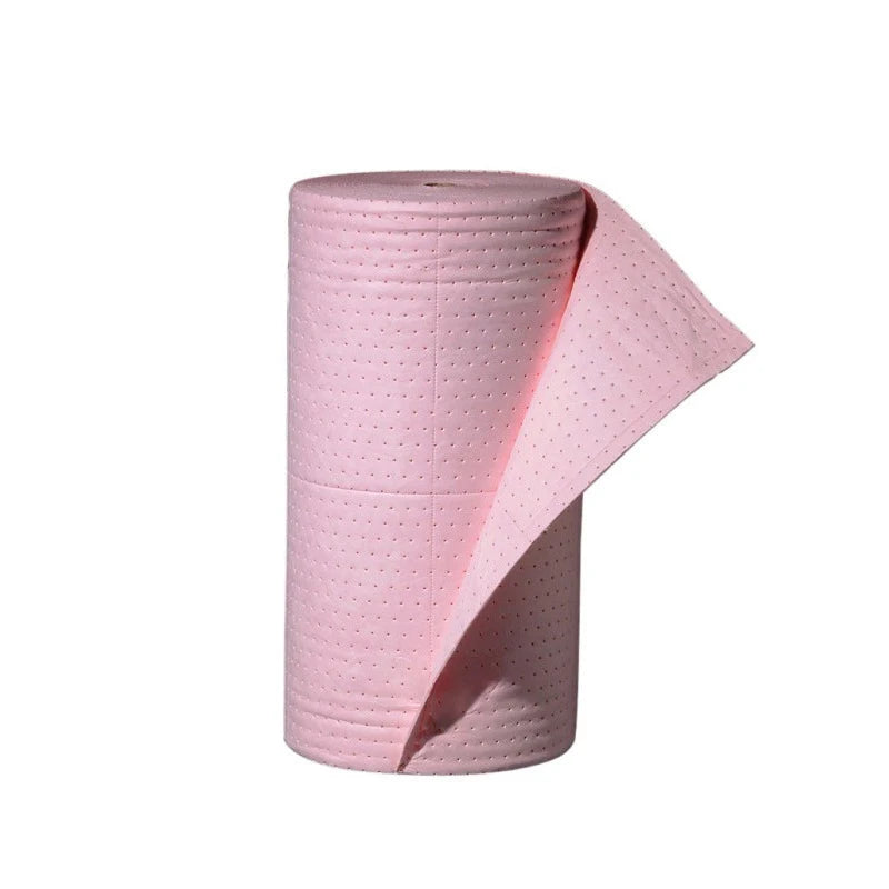Oilspillpro CHA-R0300 Pink Medium-Weight Chemical Absorbent Mat Hazmat Sorbent Roll for Chemical Plants