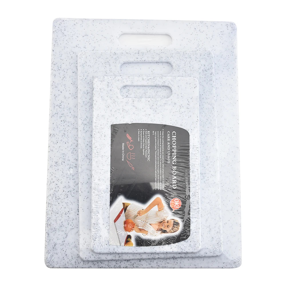 3 Pcs Block Cutting Board Set  Multisize Kitchen Chopping Board PP Material Imitation Marble  Chopping Blocks