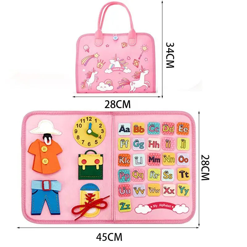 Felt Busy Learning Board Montessori Toys Felt Game Board Sensory Learning Autism Toys Toddler Busy Board