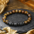 Wholesale Fashion Personalize Rectangle Tube Bucket Stone Bead Lava Stone Tiger Eye Bracelet for Men