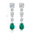 Lanphear Jewelry 925 Sterling Silver Emerald Cut Oval Pendant Earrings Classic Design Women's Gift for Wedding Engagement