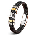 New Fashion Stainless Steel Leather Charm Bracelets for Men and Women Wholesale Jewelry