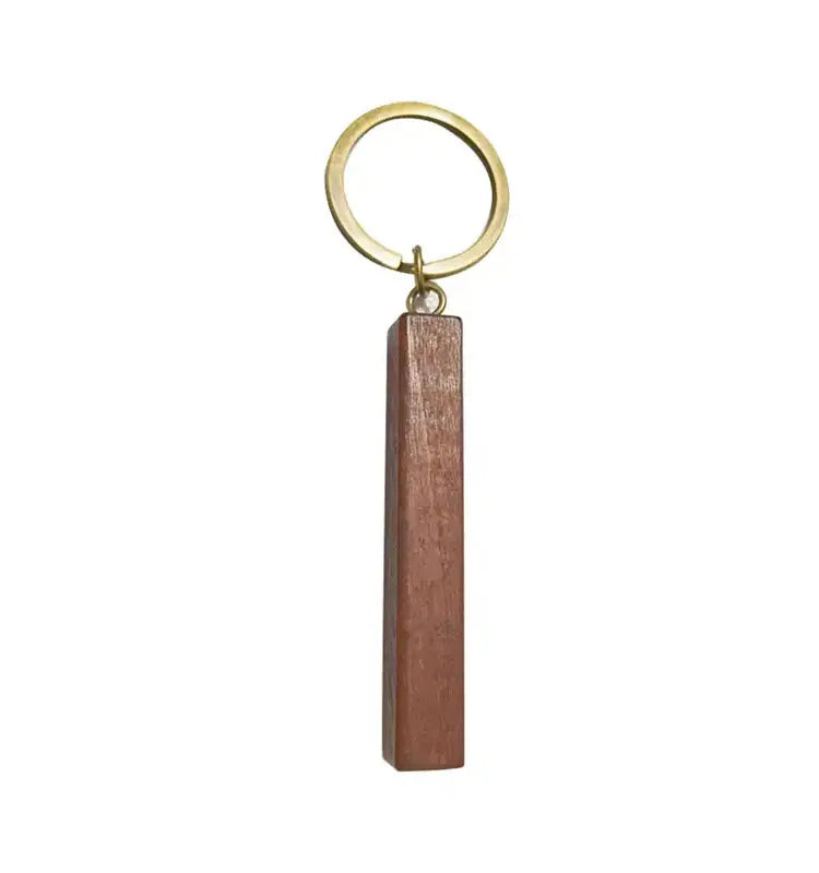 Rectangular Beech Wood Blank Wooden Bar Keychain 4 Sided Laser Engraving Wood Keychain for DIY Gift